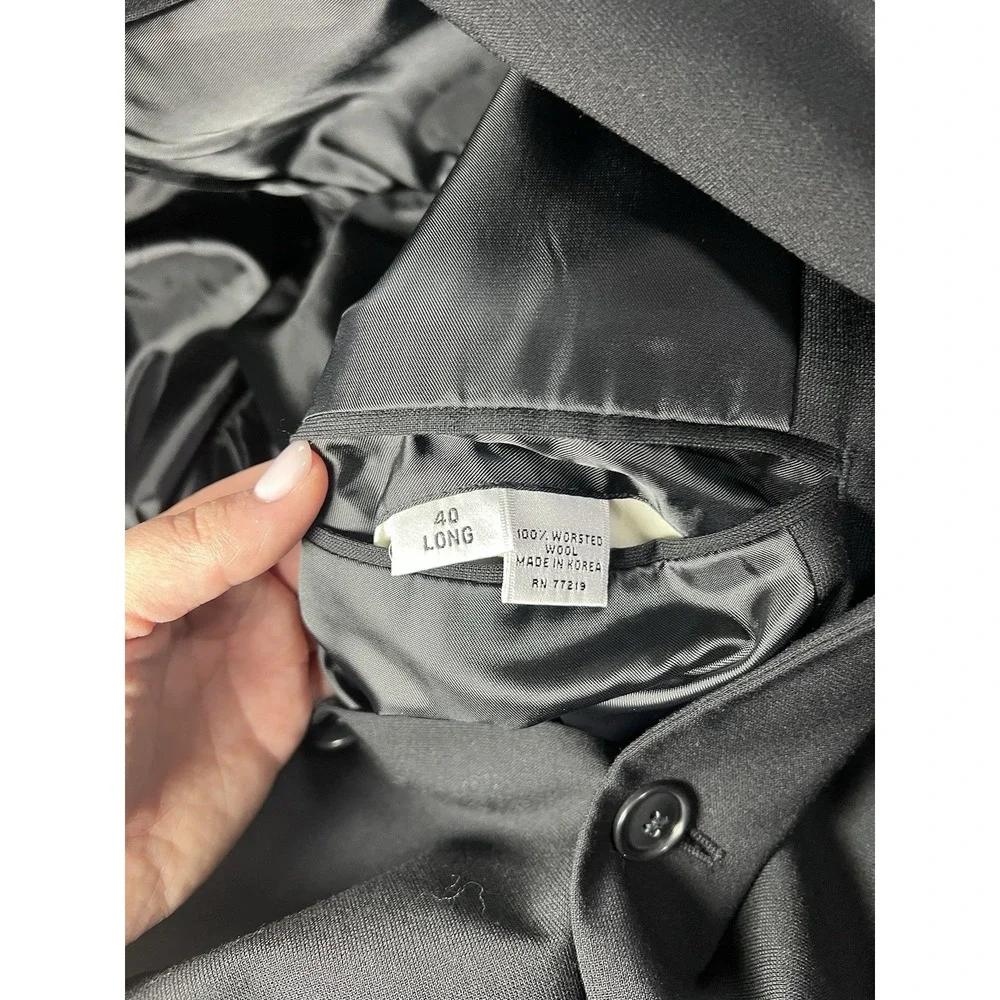 Versini Men's Single Breasted Black‎ 100% Wool Blazer Size 40 Long